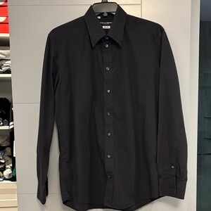 Dolce & Gabbana Monogrammed Black Men's Long-Sleeve Dress Shirt